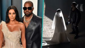Hé lộ nguyên nhân Kim Kardashian diện váy cưới trong show diễn của chồng cũ